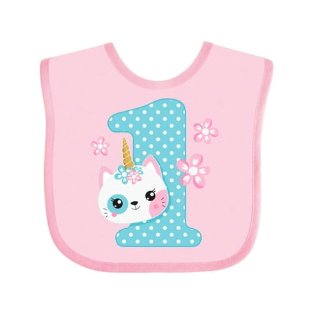 Inktastic Unicorn Kitty 1st Birthday Gift Baby Girl Bib