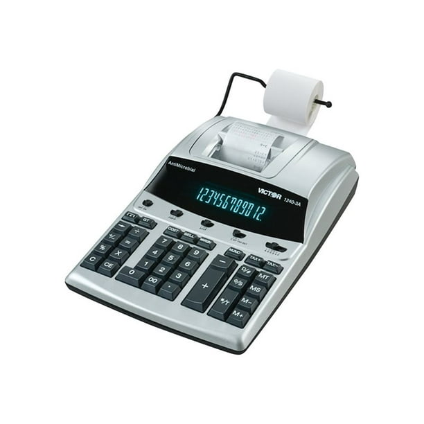 Victor 1240-3A - Printing calculator - VFD - 12 digits - AC adapter - black, silver