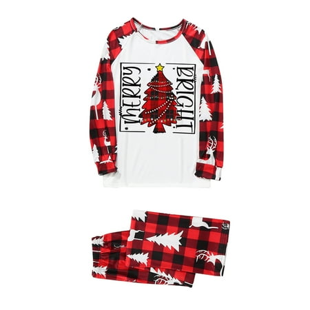 Christmas Pajamas Cartoon Letter Printed Home Suit Seasonal Long Sleeves Pullover Family Sleepwear for Party Holiday New