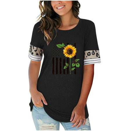 Cute Tops for Women Fashion Womens Stripe Leopard T-Shirts O-Neck Casual Short Sleeves Casual Tops Corset Tops for Women Black XL
Cute Tops for Women Fashion Womens Stripe Leopard T-Shirts O-Neck Casual Short Sleeves Casual Tops Corset Tops for Women Black XL