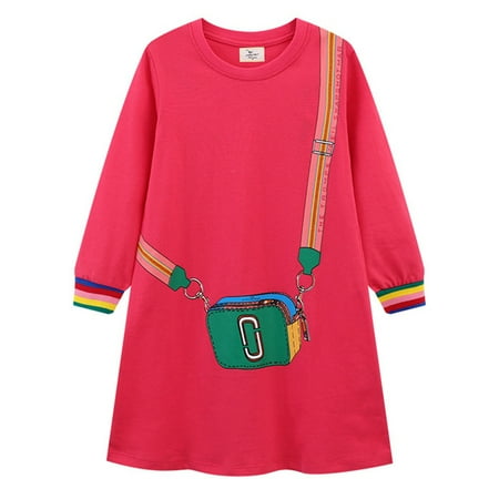 HAWEE Toddler Girl Cotton Dress Long Sleeve Casual T-Shirt Dress Spring Vacation Stripe Rainbow Dresses Rose red
HAWEE Toddler Girl Cotton Dress Long Sleeve Casual T-Shirt Dress Spring Vacation Stripe Rainbow Dresses Rose red