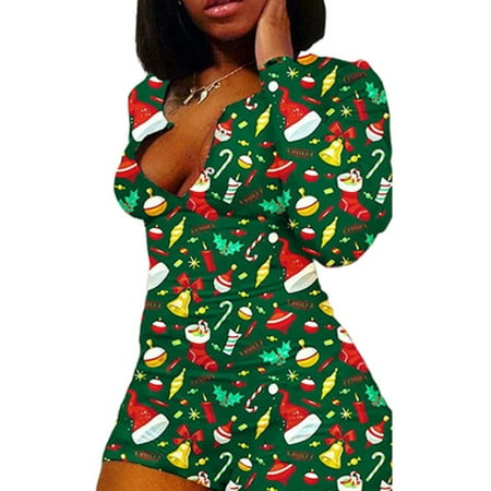 GuliriFei Women Christmas Jumpsuit Romper Sexy Deep V-neck Jumpsuit Skinny Casual Long Sleeve Pajamas Print Bodycon Bodysuit Rompers
GuliriFei Women Christmas Jumpsuit Romper Sexy Deep V-neck Jumpsuit Skinny Casual Long Sleeve Pajamas Print Bodycon Bodysuit Rompers