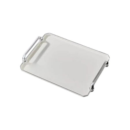 

Bread Tray Decorative Tray Food Storage Tray Modern Multipurpose Rectangle Serving Tray for Vanity Dessert Living Room Appetizer White M