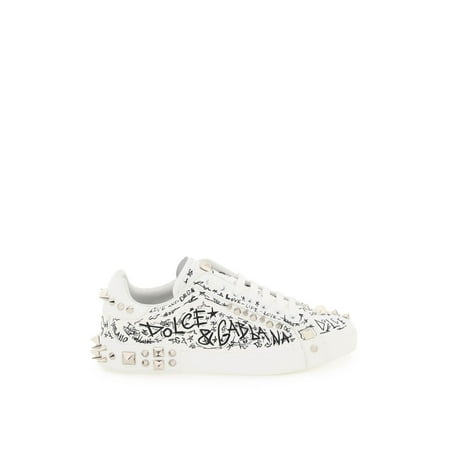 Dolce & gabbana leather portofino sneakers with studs