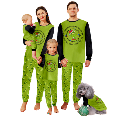FUNIER Holiday Family Matching Christmas Pajamas Set Merry Christmas Claus Cartoon Green Printed Baby-Kids-Adult-Pet Size 2 Pieces Top and Pants Bodysuits Sleepwear Pajamas Set
FUNIER Holiday Family Matching Christmas Pajamas Set Merry Christmas Claus Cartoon Green Printed Baby-Kids-Adult-Pet Size 2 Pieces Top and Pants Bodysuits Sleepwear Pajamas Set