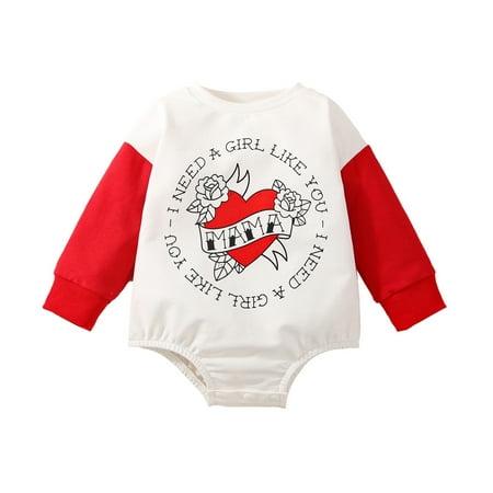 Musuos Valentine s Day Infant Romper Sweatshirts Baby Girls Boys Letter Heart Flower Print Contrast Color Long Sleeve Jumpsuits
Musuos Valentine s Day Infant Romper Sweatshirts Baby Girls Boys Letter Heart Flower Print Contrast Color Long Sleeve Jumpsuits