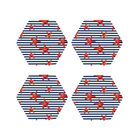 Naloa Starfish Navy Blue Stripe Leather Coasters for Drinks Durable Drink Coasters 4 Set for Tabletop Protection Luxurious Home Décor and Housewarming Gift ( {designName})Hexagon
Naloa Starfish Navy Blue Stripe Leather Coasters for Drinks Durable Drink Coasters 4 Set for Tabletop Protection Luxurious Home Décor and Housewarming Gift ( {designName})Hexagon