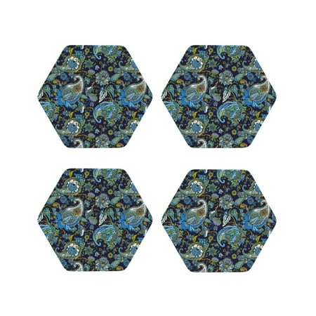 Drink Coasters Set of 4 Paisley Pattern Blue Green Leather Coasters for Coffee Table Protector Heat Resistant Cute Coasters for Home Decor Housewarming Gifts Bar Kitchen 4 Inch Hexagon
Drink Coasters Set of 4 Paisley Pattern Blue Green Leather Coasters for Coffee Table Protector Heat Resistant Cute Coasters for Home Decor Housewarming Gifts Bar Kitchen 4 Inch Hexagon