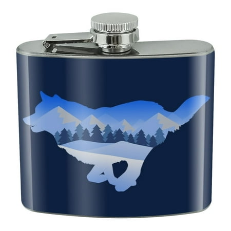 Wolf Silhouette Running Snow Scenery Stainless Steel 5oz Hip Drink Kidney Flask
Wolf Silhouette Running Snow Scenery Stainless Steel 5oz Hip Drink Kidney Flask