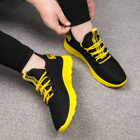 Sehao Men s sneakers New Men s Flying Weaving le Running Shoes Tourist Shoes Leisure Sports Shoes Bag&Shoes Accessory Yellow 42