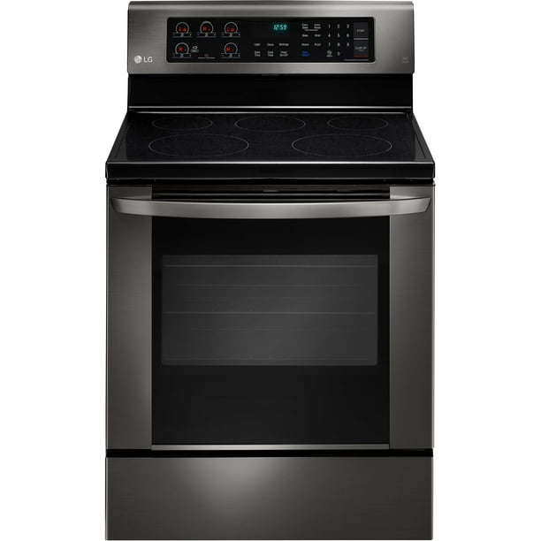 LRE3061BD 30 6.3 cu.ft. Electric Single Oven Range with 5 Elements Fan Convection and EasyClean Technology in Black Stainless Steel"