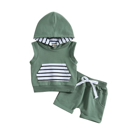 Arvbitana Infant Baby Boys Summer Clothes Outfits Hooded Sleeveless Stripe Pocket Tank Tops and Solid Color Shorts 2Pcs Suit 0-3 Years
Arvbitana Infant Baby Boys Summer Clothes Outfits Hooded Sleeveless Stripe Pocket Tank Tops and Solid Color Shorts 2Pcs Suit 0-3 Years
