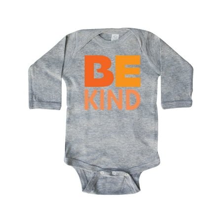 Inktastic Be Kind Logo In Orange Gift Baby Boy or Baby Girl Long Sleeve Bodysuit