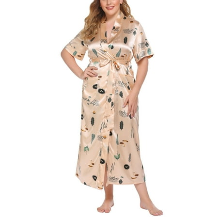 UKAP Women Kimono Robes Lightweight Satin Robe Short Sleeve Bathrobe Soft Sleepwear Ladies Oversize Loungewear XL-4XL
UKAP Women Kimono Robes Lightweight Satin Robe Short Sleeve Bathrobe Soft Sleepwear Ladies Oversize Loungewear XL-4XL