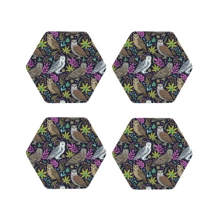 Drink Coasters Set of 4 Leaves and Owls Leather Coasters for Coffee Table Protector Heat Resistant Cute Coasters for Home Decor Housewarming Gifts Bar Kitchen 4 Inch Hexagon
Drink Coasters Set of 4 Leaves and Owls Leather Coasters for Coffee Table Protector Heat Resistant Cute Coasters for Home Decor Housewarming Gifts Bar Kitchen 4 Inch Hexagon
