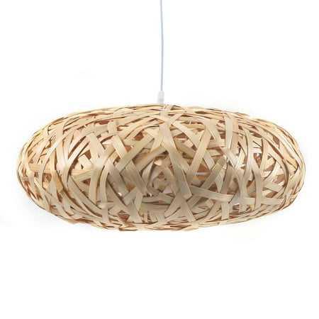 Oukaning Bamboo Wicker Rattan Ceiling Lamp Pendant Light Chandelier Lamp 120cm