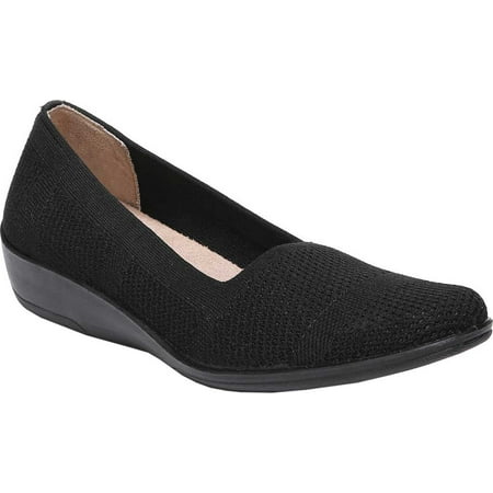 Women s Life Stride Immy Flat Black Knit/Weave 9.5 W