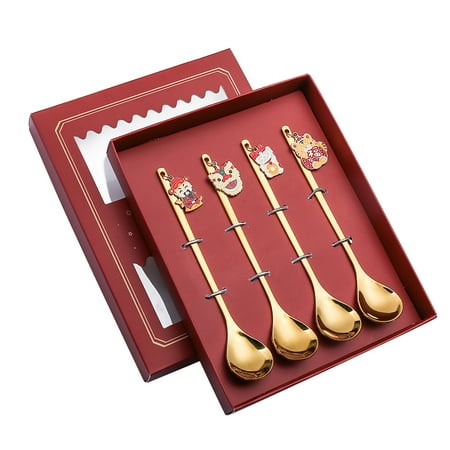 TUOBARR Summer Savings 4-piece Set New Year Tableware Dessert Spoon Stirring Small Spoon Spoon New Year Gift Spoon
TUOBARR Summer Savings 4-piece Set New Year Tableware Dessert Spoon Stirring Small Spoon Spoon New Year Gift Spoon