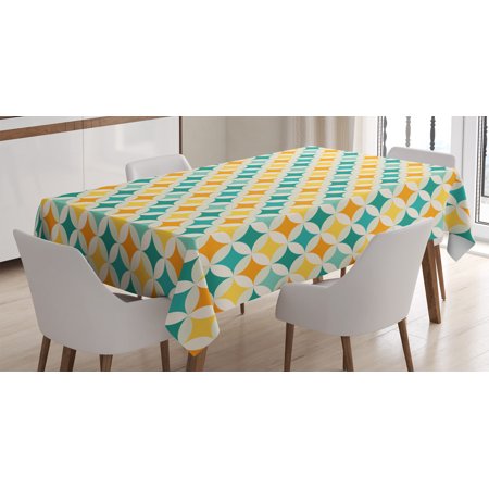 Geometric Decor Tablecloth Abstract Colorful Pattern Circular and Diamond Shaped Cubic Figures Print Rectangular Table Cover for Dining Room Kitchen 60 X 84 Inches Yellow Blue by Ambesonne
Geometric Decor Tablecloth Abstract Colorful Pattern Circular and Diamond Shaped Cubic Figures Print Rectangular Table Cover for Dining Room Kitchen 60 X 84 Inches Yellow Blue by Ambesonne