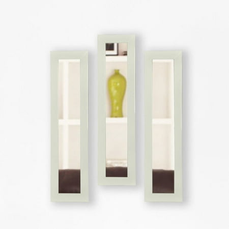 Rayne Glossy White Mirror Panel, Set of 3