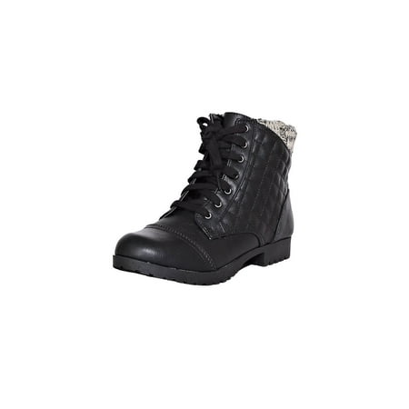 Qupid VESPER-01 Studded Lace Up Bootie Boots