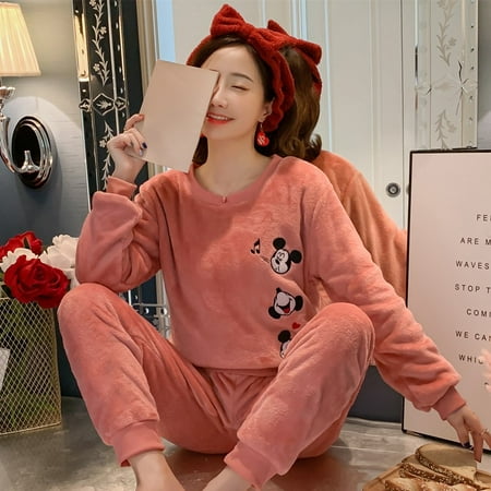Ladies Pyjama Women Winter Flannel Pajama Set Fleece Pajamas Sleepwear Thick Warm Velvet Female Homewear Suit Cute Sweet Pijama 
Ladies Pyjama Women Winter Flannel Pajama Set Fleece Pajamas Sleepwear Thick Warm Velvet Female Homewear Suit Cute Sweet Pijama