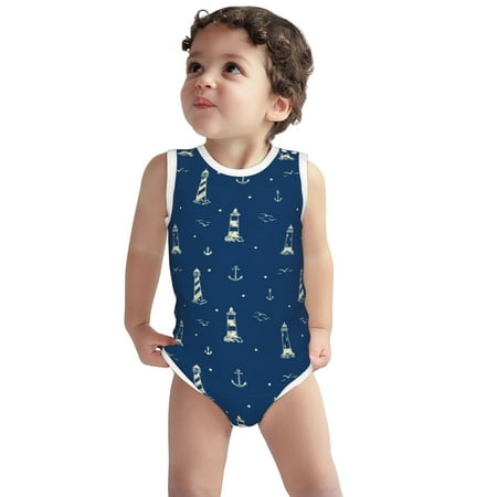 Vsdgher Lighthouses and Anchors Print Baby Unisex Baby Cotton Sleeveless Bodysuits Soft and velvety comfortable and breathable
Vsdgher Lighthouses and Anchors Print Baby Unisex Baby Cotton Sleeveless Bodysuits Soft and velvety comfortable and breathable
