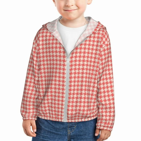 Lukts Houndstooth With Red And White Print Children s Long-Sleeved Sun Protection Clothing Hooded Sweatshirts for Boys and Girls Outdoor Sports-2 Years 
Lukts Houndstooth With Red And White Print Children s Long-Sleeved Sun Protection Clothing Hooded Sweatshirts for Boys and Girls Outdoor Sports-2 Years
