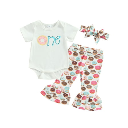 Sunisery Baby Girls First Birthday Outfit Letter One Print Bodysuit and Donut Flare Pants Set with Headband White 12-18 Months
Sunisery Baby Girls First Birthday Outfit Letter One Print Bodysuit and Donut Flare Pants Set with Headband White 12-18 Months