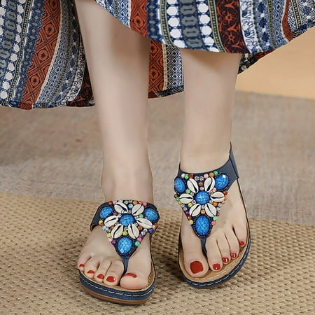 Cathalem Womens Wedding Sandals Low Heel Womens Wedge Flip Flops Summer Comfortable Platform Womens Sandals with Arch Support Blue 8
Cathalem Womens Wedding Sandals Low Heel Womens Wedge Flip Flops Summer Comfortable Platform Womens Sandals with Arch Support Blue 8