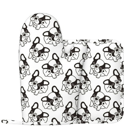 Black White Cute French Bulldog Oven Mitts and Pot Holders Sets with 1 Non-Slip Left Silicone Oven Mitts and 1 Heatproof Insulated Hot Pads for Kitchen Use in Cooking Baking Grilling
Black White Cute French Bulldog Oven Mitts and Pot Holders Sets with 1 Non-Slip Left Silicone Oven Mitts and 1 Heatproof Insulated Hot Pads for Kitchen Use in Cooking Baking Grilling