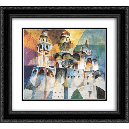 Aristarkh Lentulov 2x Matted 22x20 Black Ornate Framed Art Print 'Bells. Ivan the Great Bell'
