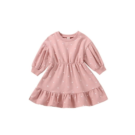 Kid Girls Pink Dress Long Sleeve Round Neck Heart Print Club Party Spring Fall A-Lined Princess Dress
Kid Girls Pink Dress Long Sleeve Round Neck Heart Print Club Party Spring Fall A-Lined Princess Dress