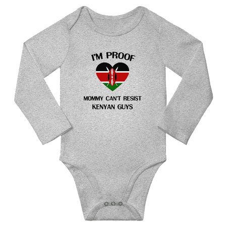 I m Proof Mommy Can t Resist Kenyan Guys Baby Long Sleeve Romper Bodysuit (Gray 24 Months)
I m Proof Mommy Can t Resist Kenyan Guys Baby Long Sleeve Romper Bodysuit (Gray 24 Months)