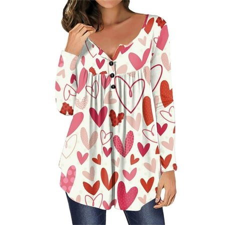 BVnarty Women s Top Pullover Blouse Comfy Casual Henley Neck Long Sleeve Heart Printed Buttons Swing T-Shirt Plus Size Tunic Top For Ladies Dressy Loose Tummy Hiding White XXL
BVnarty Women s Top Pullover Blouse Comfy Casual Henley Neck Long Sleeve Heart Printed Buttons Swing T-Shirt Plus Size Tunic Top For Ladies Dressy Loose Tummy Hiding White XXL