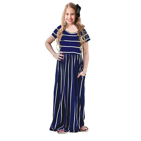 THE WILD Girls Dresses Classic Striped Lantern O-Neck Short Sleeve Maxi Girls Dresses Navy
THE WILD Girls Dresses Classic Striped Lantern O-Neck Short Sleeve Maxi Girls Dresses Navy