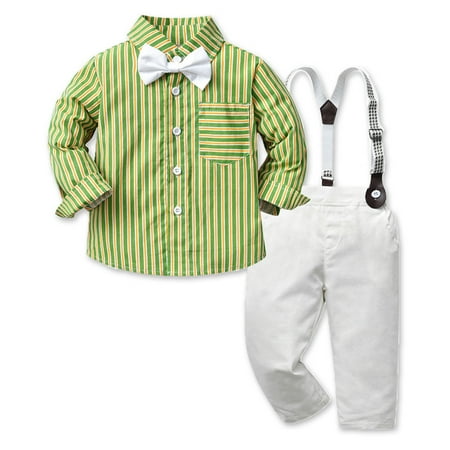 Yubatuo Toddler Baby Boys Gentleman Bow Tie Solid T-Shirt Tops+Suspender Pants Outfits Green 110
Yubatuo Toddler Baby Boys Gentleman Bow Tie Solid T-Shirt Tops+Suspender Pants Outfits Green 110