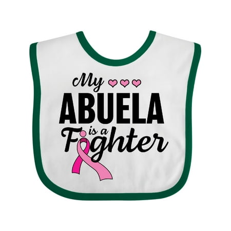 Inktastic Breast Cancer Awareness My Abuela is a Fighter Gift Baby Boy or Baby Girl Bib