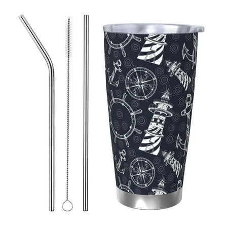 Fuzoiu Anchors and Lighthouse Print 20oz Tumbler Stainless Steel Vacuum Insulated Car Cup Insulated Coffee Mug Travel Mug with Lid Thermal Cup for Outdoor-Straw Three-piece Set
Fuzoiu Anchors and Lighthouse Print 20oz Tumbler Stainless Steel Vacuum Insulated Car Cup Insulated Coffee Mug Travel Mug with Lid Thermal Cup for Outdoor-Straw Three-piece Set
