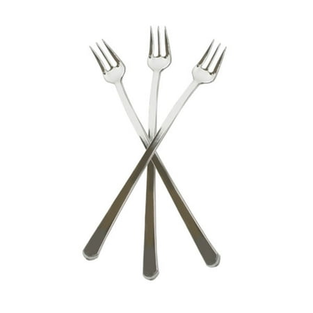 6 Inch Silver Plastic Cocktail Forks 20/PK Pack of 6