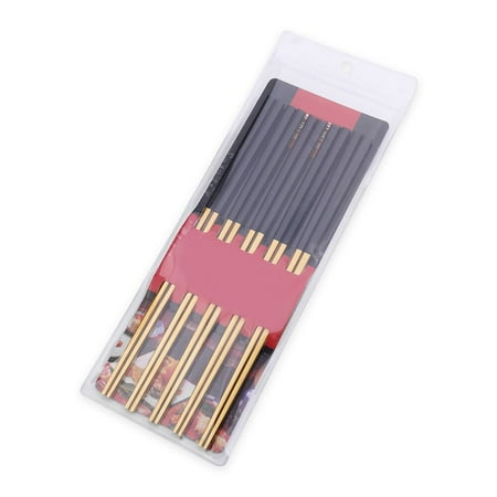 5 Pairs Stainless Steel Chopsticks Set Metal Chopsticks