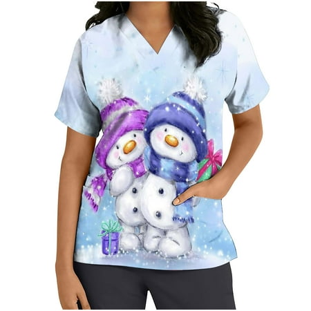 Long Sleeve Shirts for Women Womens Long Sleeve Tops Women Tops Short Sleeve V-neck Tops Working Uniform Christmas Print with Three Pockets Blouse Workout Tops Workout Tank Tops for Women
Long Sleeve Shirts for Women Womens Long Sleeve Tops Women Tops Short Sleeve V-neck Tops Working Uniform Christmas Print with Three Pockets Blouse Workout Tops Workout Tank Tops for Women