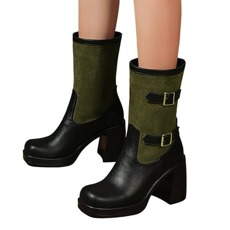 YHIWU Boots for Women 2024 Cowboy Boots for Women Large Size Autumn And Winter Women s Boots Belt Buckle Thick High Heel Women s Mid Calf Boots 
YHIWU Boots for Women 2024 Cowboy Boots for Women Large Size Autumn And Winter Women s Boots Belt Buckle Thick High Heel Women s Mid Calf Boots