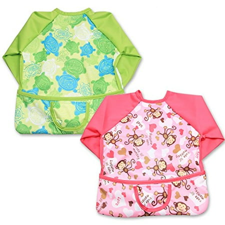 Luxja Baby Waterproof Sleeved Bib Long Sleeve Bib for Toddler (6-24 Months) Green Tortoise + Cute Monkey
Luxja Baby Waterproof Sleeved Bib Long Sleeve Bib for Toddler (6-24 Months) Green Tortoise + Cute Monkey