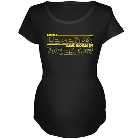 Real Legends are Born in November Maternity Soft T Shirt Black 2XL