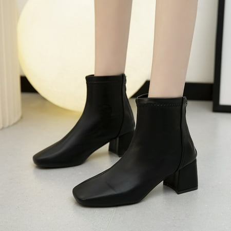 Women‘s Chunky Heel Ankle Boots Solid Color Square Toe Zipper Short Boots Women‘s Footwear
Women‘s Chunky Heel Ankle Boots Solid Color Square Toe Zipper Short Boots Women‘s Footwear