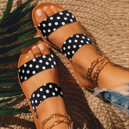 women shoes Ladies Fashion Color Matching Polka Dot Printed Flat Sandals and Slippers Black 37
women shoes Ladies Fashion Color Matching Polka Dot Printed Flat Sandals and Slippers Black 37