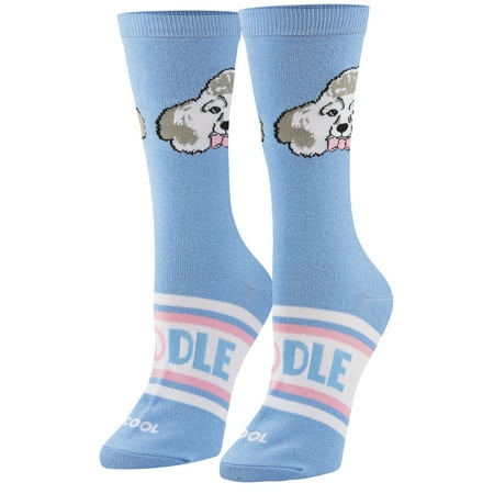 Cool Socks Poodle Fun Print Novelty Crew Socks for Women Size 5-10