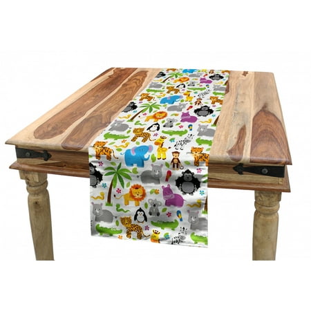 Nursery Table Runner Various Types of Animals Drawn Manner Lions Koalas Tigers Crocodiles Monkeys Dining Room Kitchen Rectangular Runner 3 Sizes by Ambesonne
Nursery Table Runner Various Types of Animals Drawn Manner Lions Koalas Tigers Crocodiles Monkeys Dining Room Kitchen Rectangular Runner 3 Sizes by Ambesonne