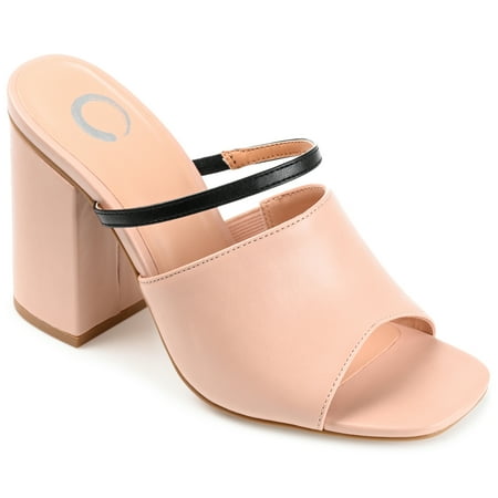 Journee Collection Womens Heiddy Tru Comfort Foam Open Toe High Block Heel Pumps
